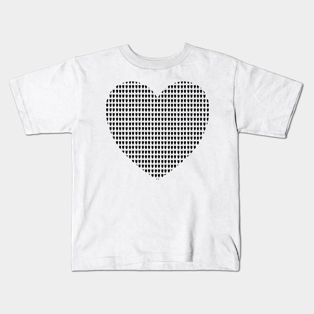 Black Hearts. Geometric Black Heart Pattern. Kids T-Shirt by innerspectrum